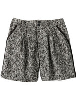 [L]パイピングデザインツイードショートパンツ/レッド系(063)