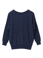 [S]バックボタンドルマンニットプルオーバー/ネイビー(093)