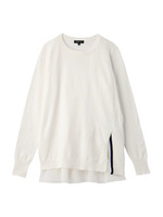 [S]変形ニット+シフォン裾タンクトップSET/ネイビー(093)