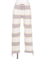 moco moco’アクアドライ’ラインボーダーロングパンツ/GRY