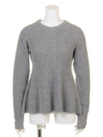 【CASUAL】ペプラムニットTOPS/グレー