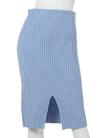 【CASUAL】リブKNITタイトSK/アイスブルー