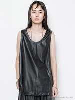 【IKUMI】FAKE LEATHER TANK TOP/BLACK