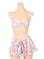 【REBECCATAYLOR】CROCUSFLOWER/キュロットセットビキニ/ブラック