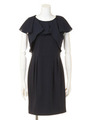 【ROSE BUD】RUFFLE COMBI DRESS/NAVY