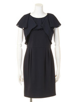 【ROSE BUD】RUFFLE COMBI DRESS/NAVY