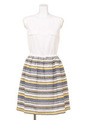 【ROSE BUD】SLV-LESS COMBI DRESS/BLUE/YEL