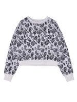 【S】Jacquard paisley BLOCK KNIT TOP/BLK