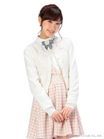 【Tralala】ストライプリボンカーディガン/ネイビー