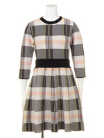 【VANILLA CoUTURE】デジタルチェックジャガードOP/ブルー系