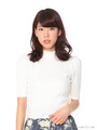 【W】バックリボンタートルTOPS�/オフホワイト