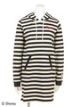 【X-girl Disney Collection】SYMBOL BORDER HOODIE DRESS/BLUE