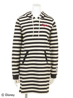 【X-girl Disney Collection】SYMBOL BORDER HOODIE DRESS/BLUE