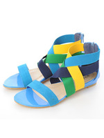 【glifeed】バンテージカラフルサンダル/ブルー