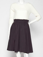 【riana】ニットソー×ボリュームスカートドッキングワンピース/アイボリー