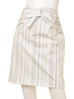 ねじりリボンタイトスカート/オフホワイト