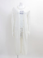 はしご編みロングカーディガン/サックス