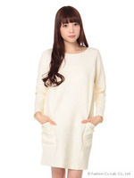 ふくれレースコクーンワンピース/Off White