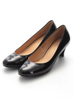 らくちんエナメルパンプス/ベージュ