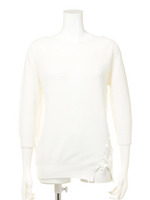 アシメレースアップニット/ホワイト