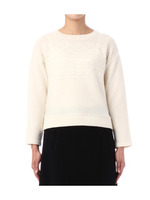 アラン編みドロップショルダーニット/オフホワイト(003)