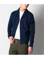 インディゴ裏毛ジャケット風カーディガン/ネイビー(993)