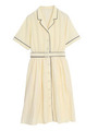 オックスパイピングシャツワンピース/カーキ
