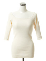 オフショルリブニット/グリーン