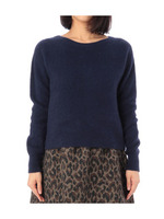 カシミヤクルーネックニットプルオーバー/ネイビー系(093)