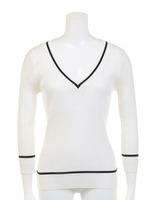 キュプラコットンVネックニット/KHAKI