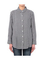 ギンガムチェック切り替えシャツ/ネイビー(293)