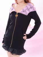 クラウン刺繍パーカー/ブラック