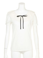 ケミカルレース衿パフT/パープル