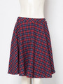 コーデュロイチェックフレアースカート/アカ