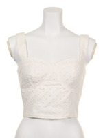 コットンレースショートビスチェ/オフホワイト