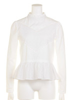 コットンレースブラウス/WH