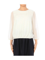 サンフラプリーツブラウス/ホワイト(002)