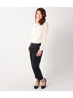 シアー切替ブラウス/ネイビー(093)