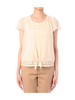 シフォンレイヤードプルオーバー/イエロー系(031)