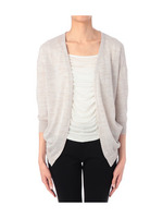 シフォン切り替えドルマンニットカーディガン/グレー系(012)