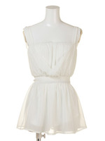 シャーリングカシュクールTOP/WHT