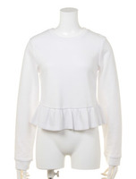 ショートぺプラムトレーナー/ホワイト