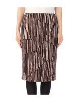 ジオメトリックストライプスカート/ダークブラウン(143)