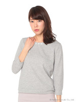 スウェットビジュートップス/モクグレー