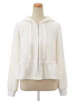 スソフリルフードブルゾン/ネイビー