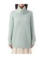 スヌードつきニットプルオーバー/ライトグリーン(021)
