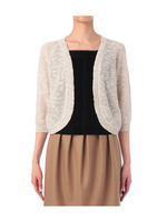 スラブラメニットカーディガン/ベージュ系(051)