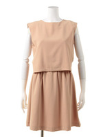 セットアップ風ワンピース/ベージュ