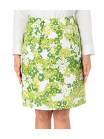 タック使いフラワープリントスカート/グリーン系(121)
