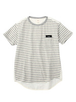 テールカットボーダー切り替えカットソー/ブラック(315)